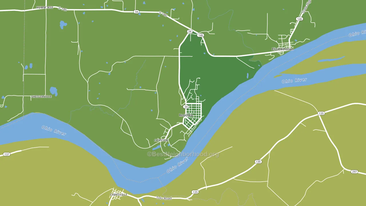 Rosiclare, IL block-group voter-turnout map