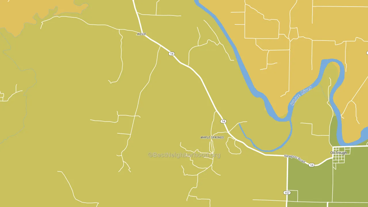 Rosie, AR block-group voter-turnout map