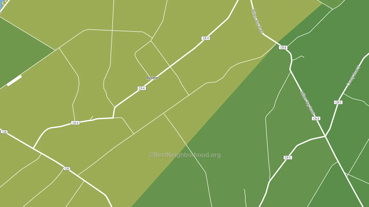 Rosiere, NY block-group voter-turnout map
