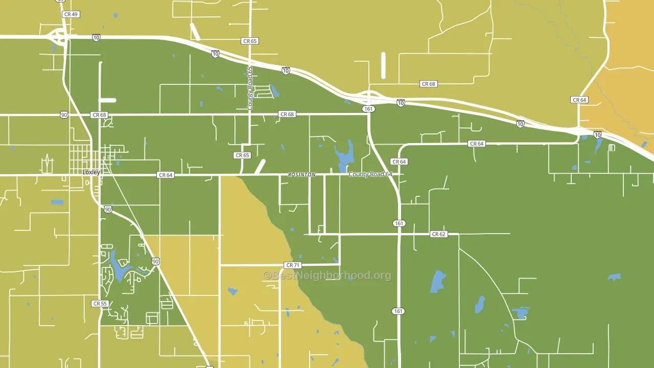 Rosinton, AL block-group voter-turnout map