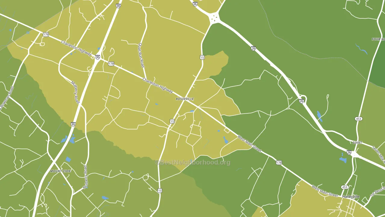 Rosinville, SC block-group voter-turnout map