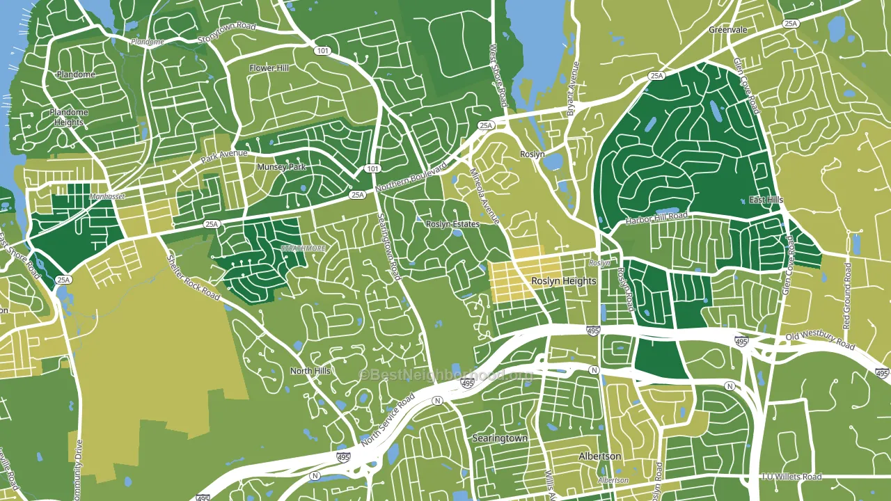 Roslyn Estates, NY block-group voter-turnout map