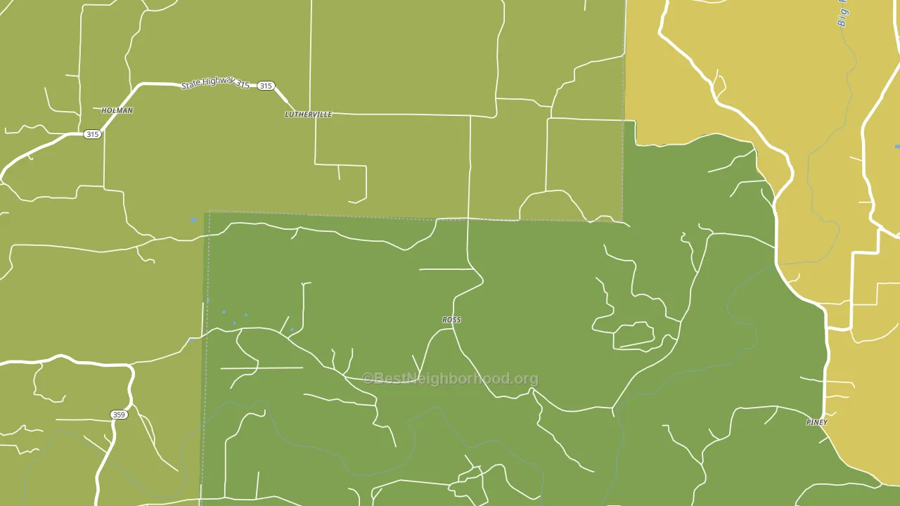 Ross, AR block-group voter-turnout map