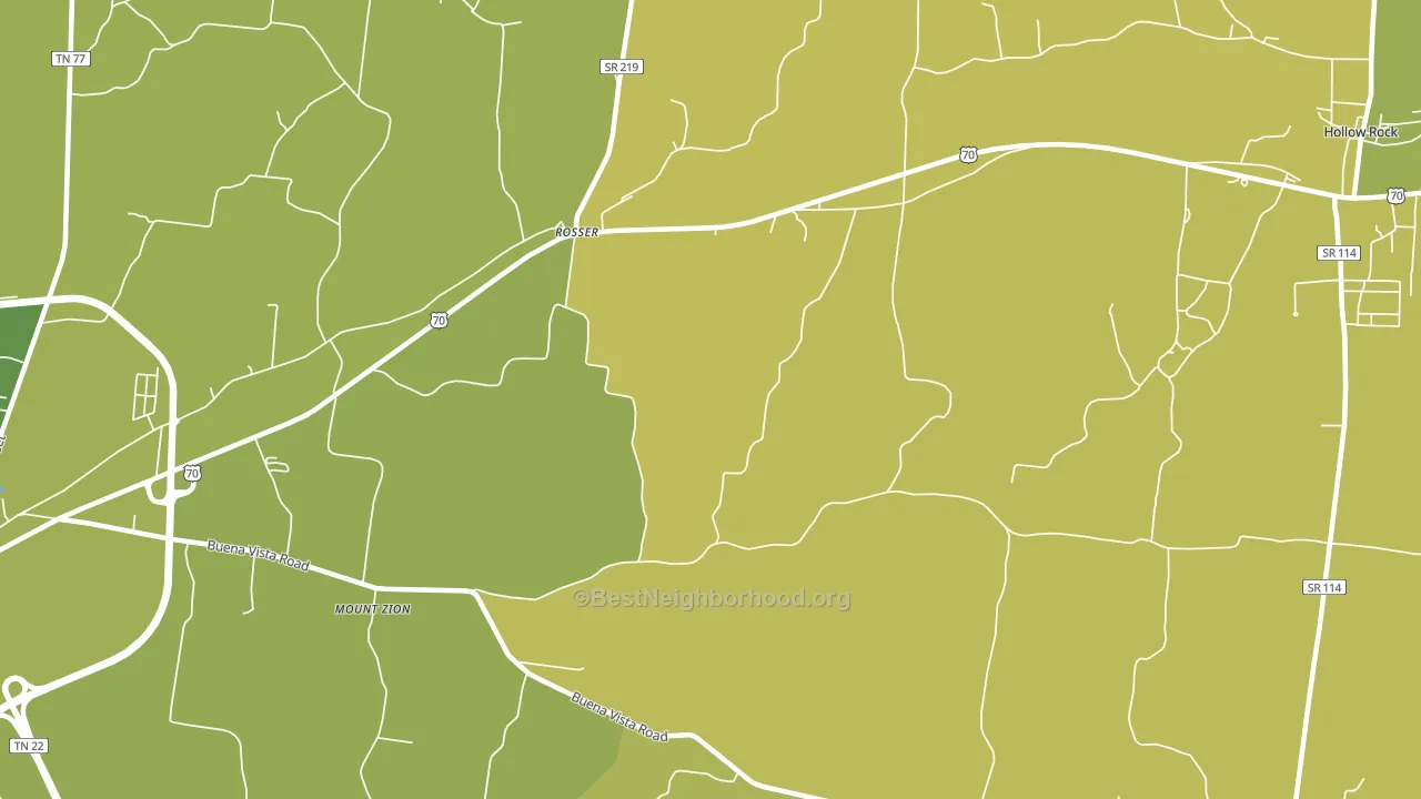 Rosser, TN block-group voter-turnout map