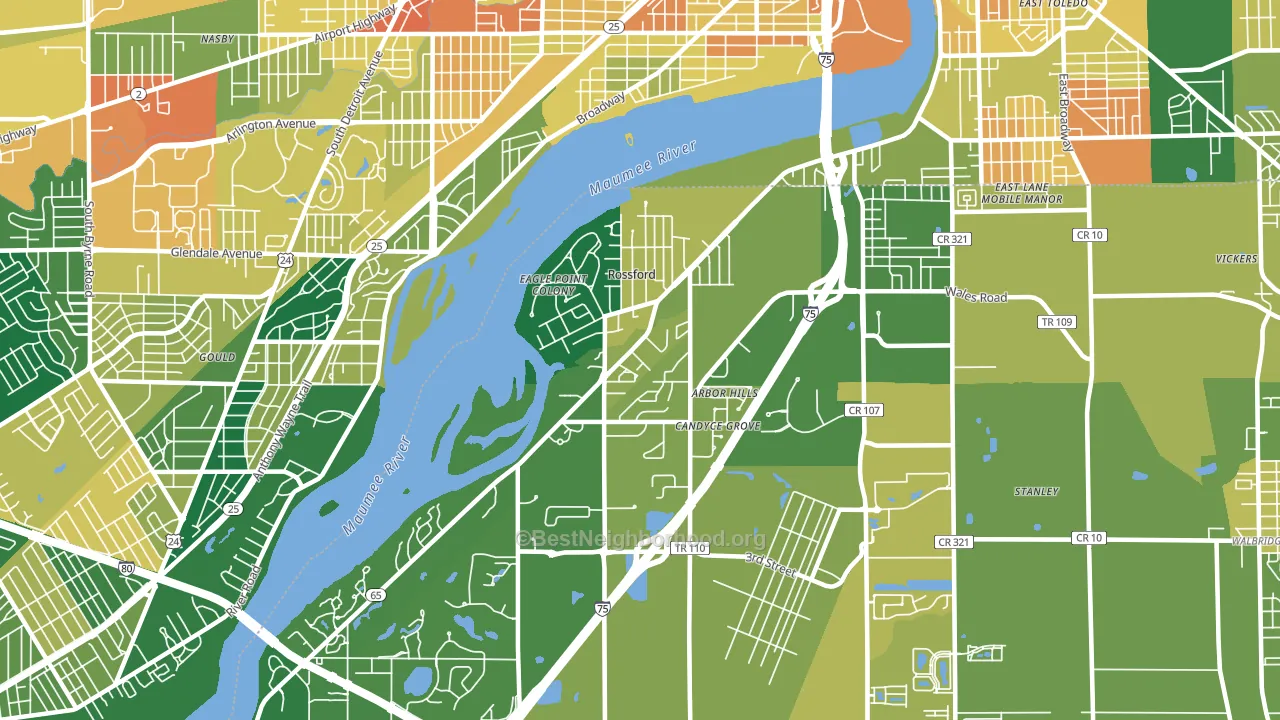 Rossford, OH block-group voter-turnout map