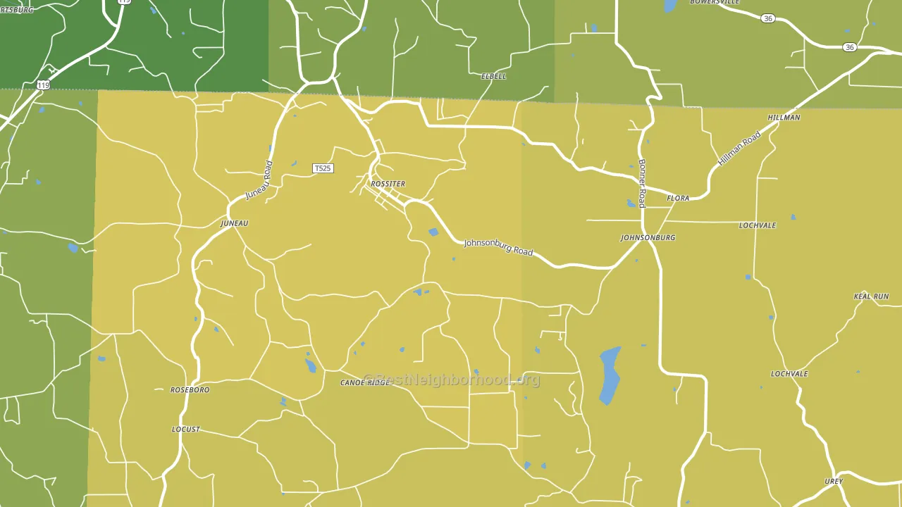 Rossiter, PA block-group voter-turnout map