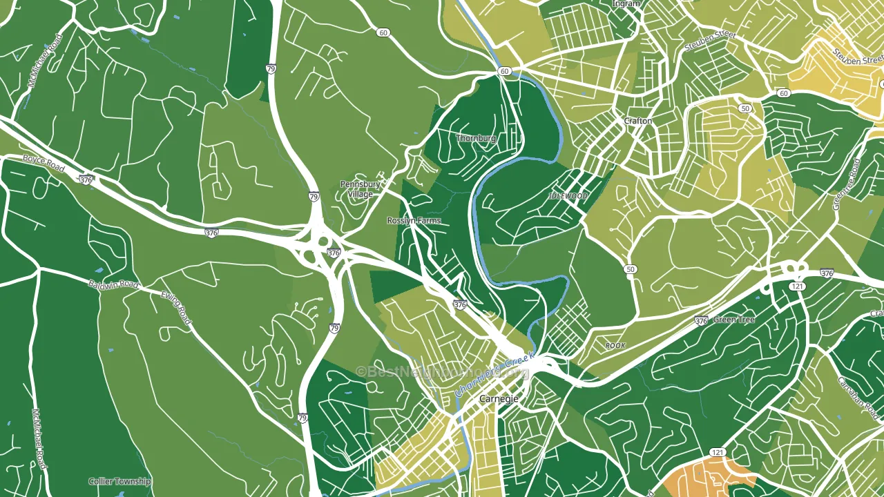 Rosslyn Farms, PA block-group voter-turnout map