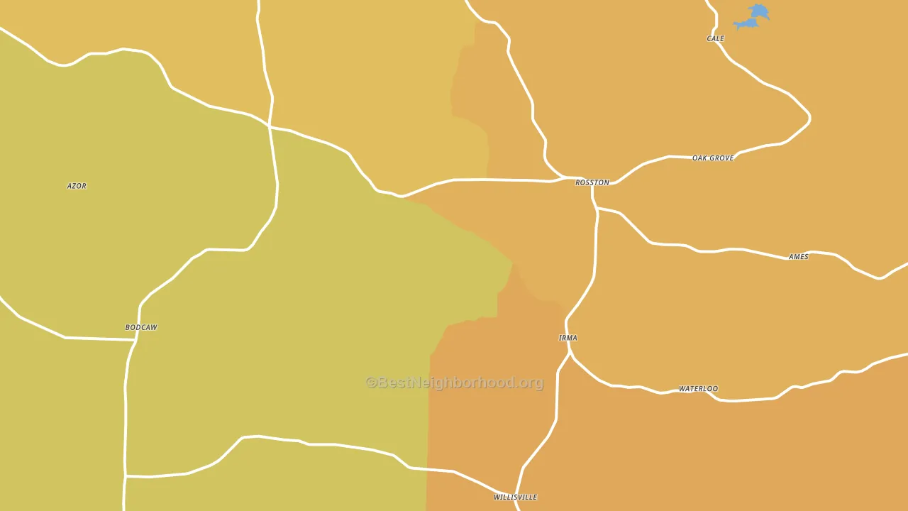 Rosston, AR block-group voter-turnout map