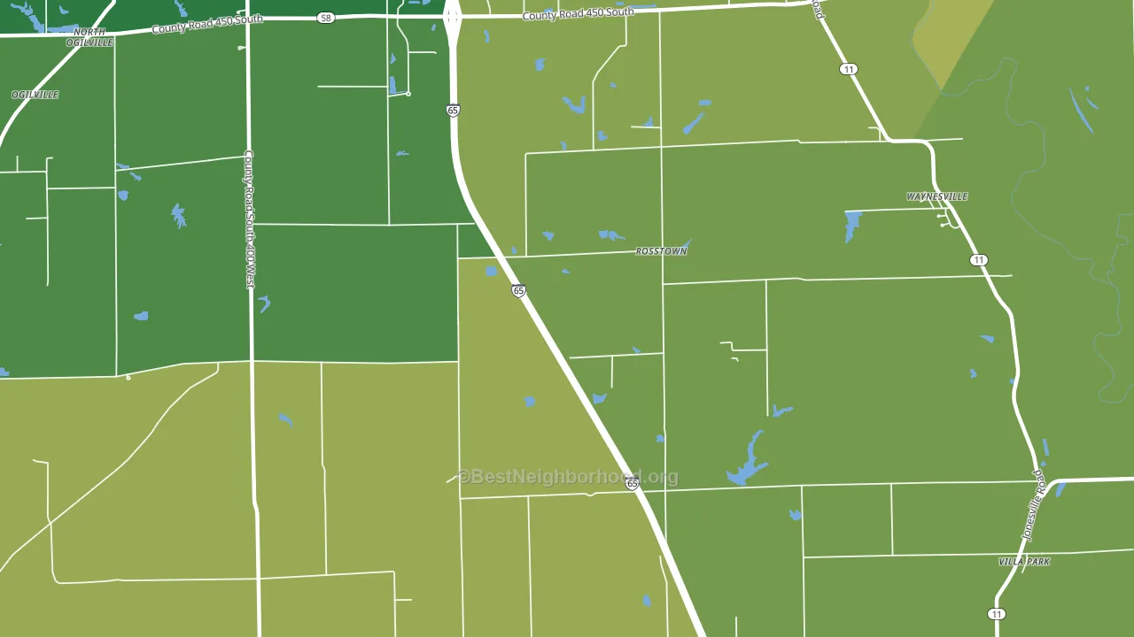 Rosstown, IN block-group voter-turnout map