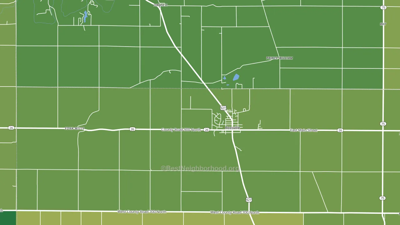 Rossville, IN block-group voter-turnout map