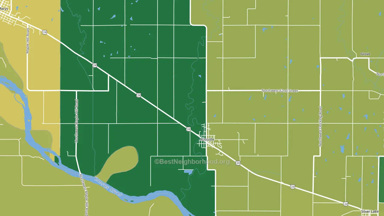 Rossville, KS block-group voter-turnout map