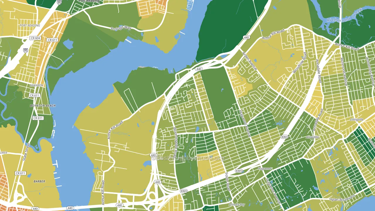 Rossville, Staten Island, NY block-group voter-turnout map
