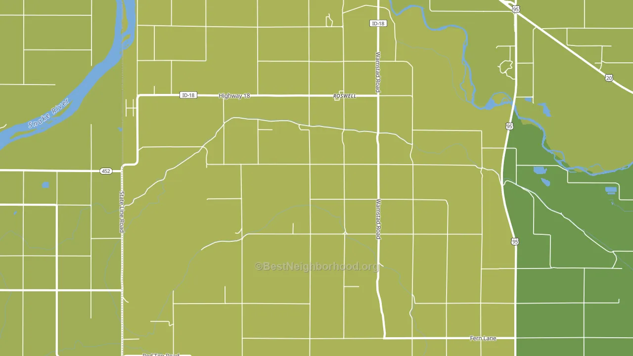 Roswell, ID block-group voter-turnout map