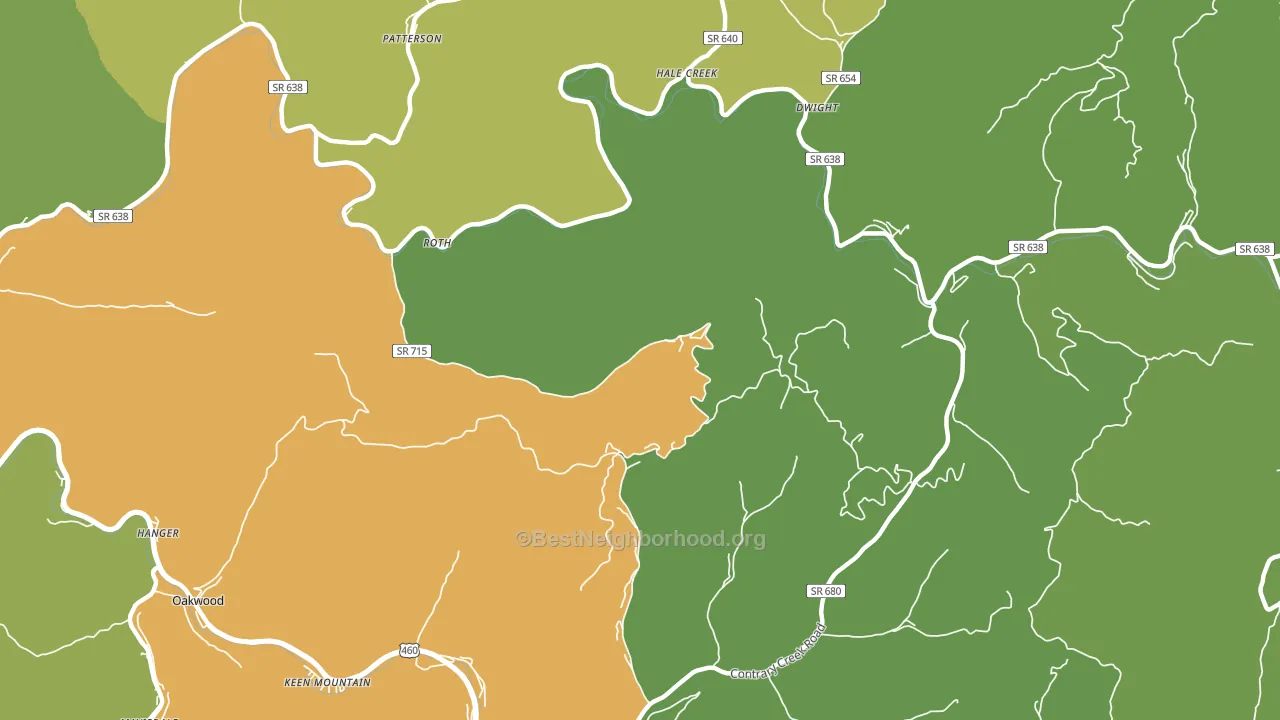 Roth, VA block-group voter-turnout map