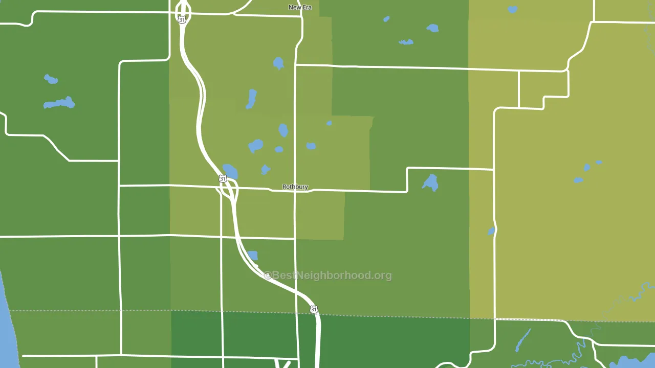 Rothbury, MI block-group voter-turnout map