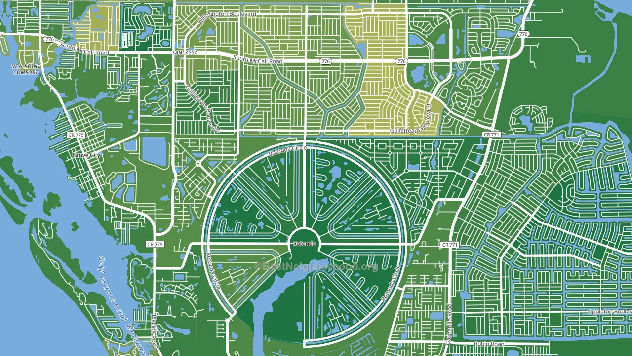Rotonda West, FL block-group voter-turnout map