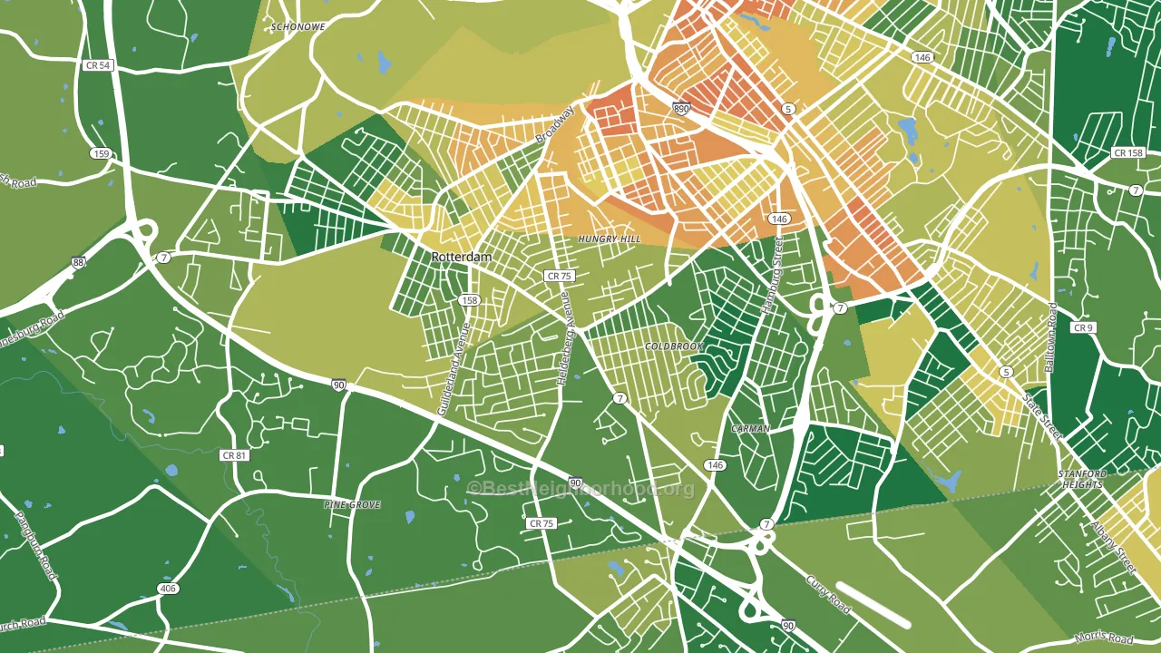Rotterdam, NY block-group voter-turnout map