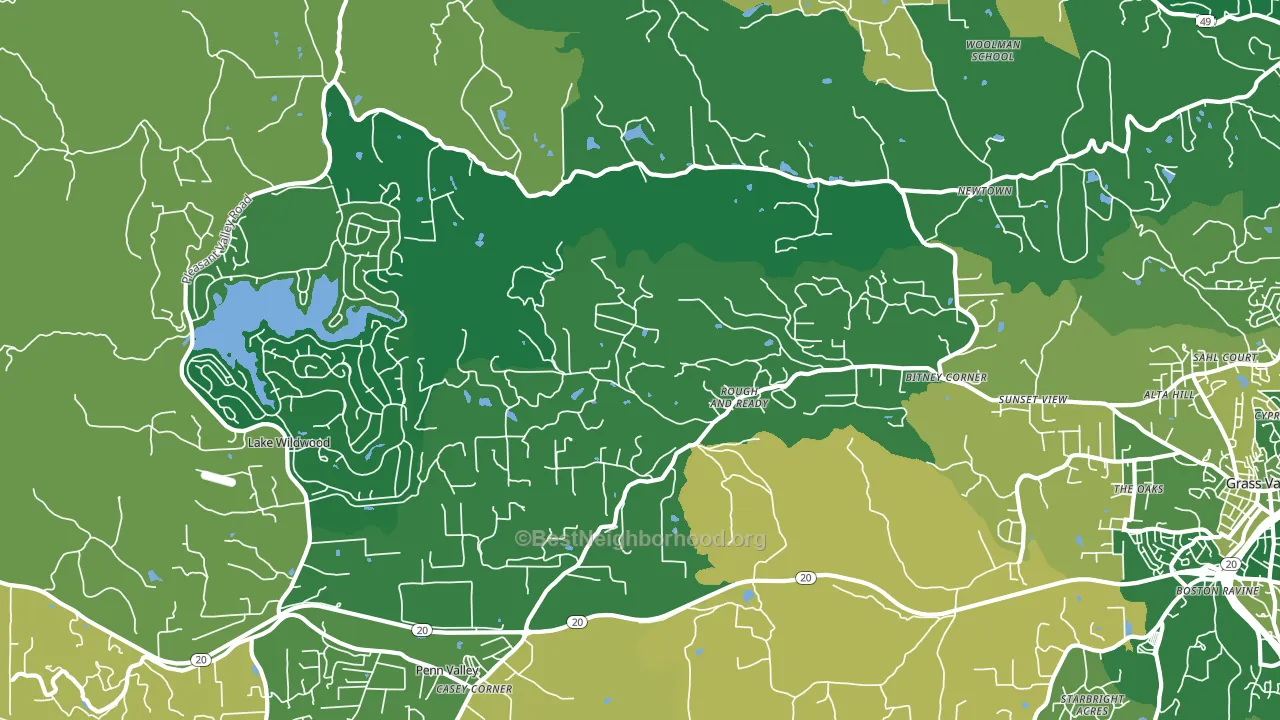 Rough And Ready, CA block-group voter-turnout map