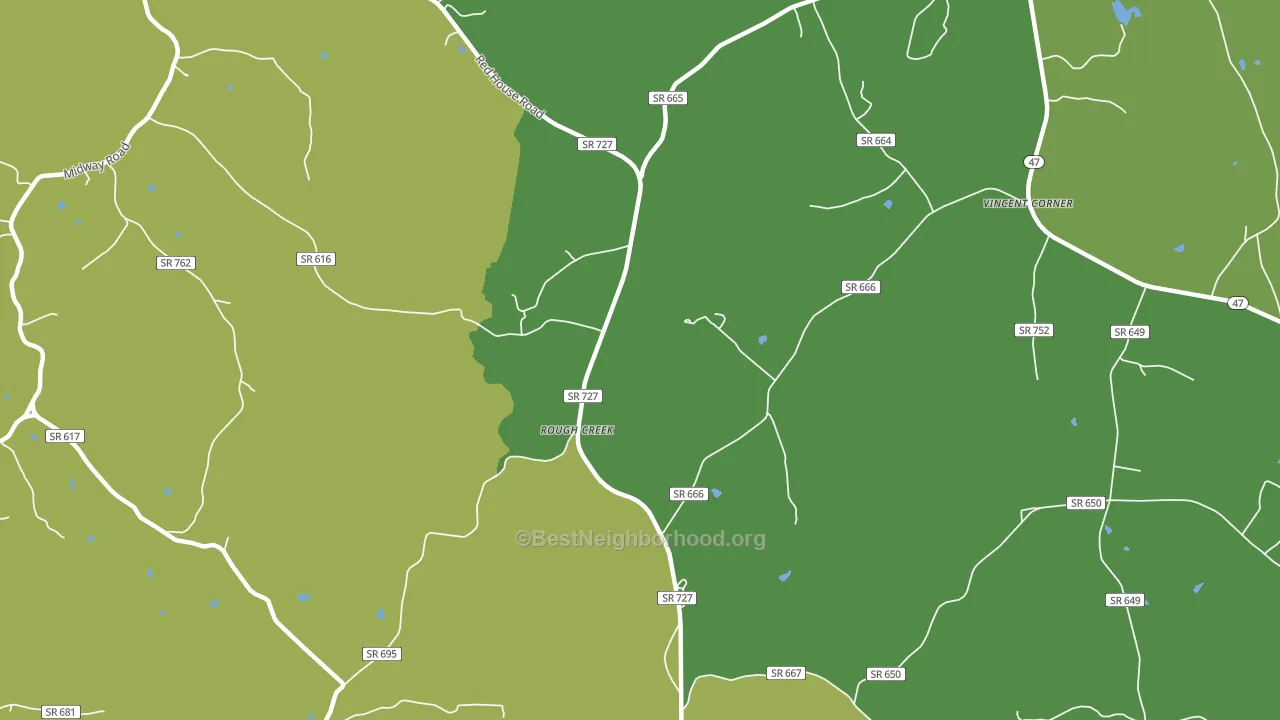 Rough Creek, VA block-group voter-turnout map