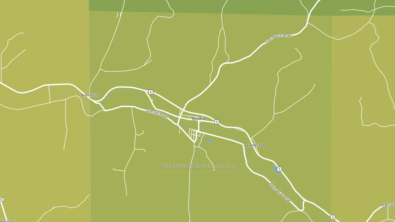 Roulette, PA block-group voter-turnout map