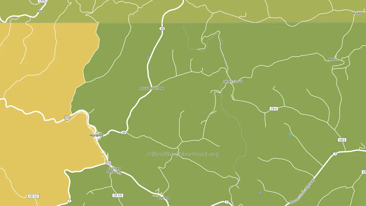 Round Bottom, WV block-group voter-turnout map