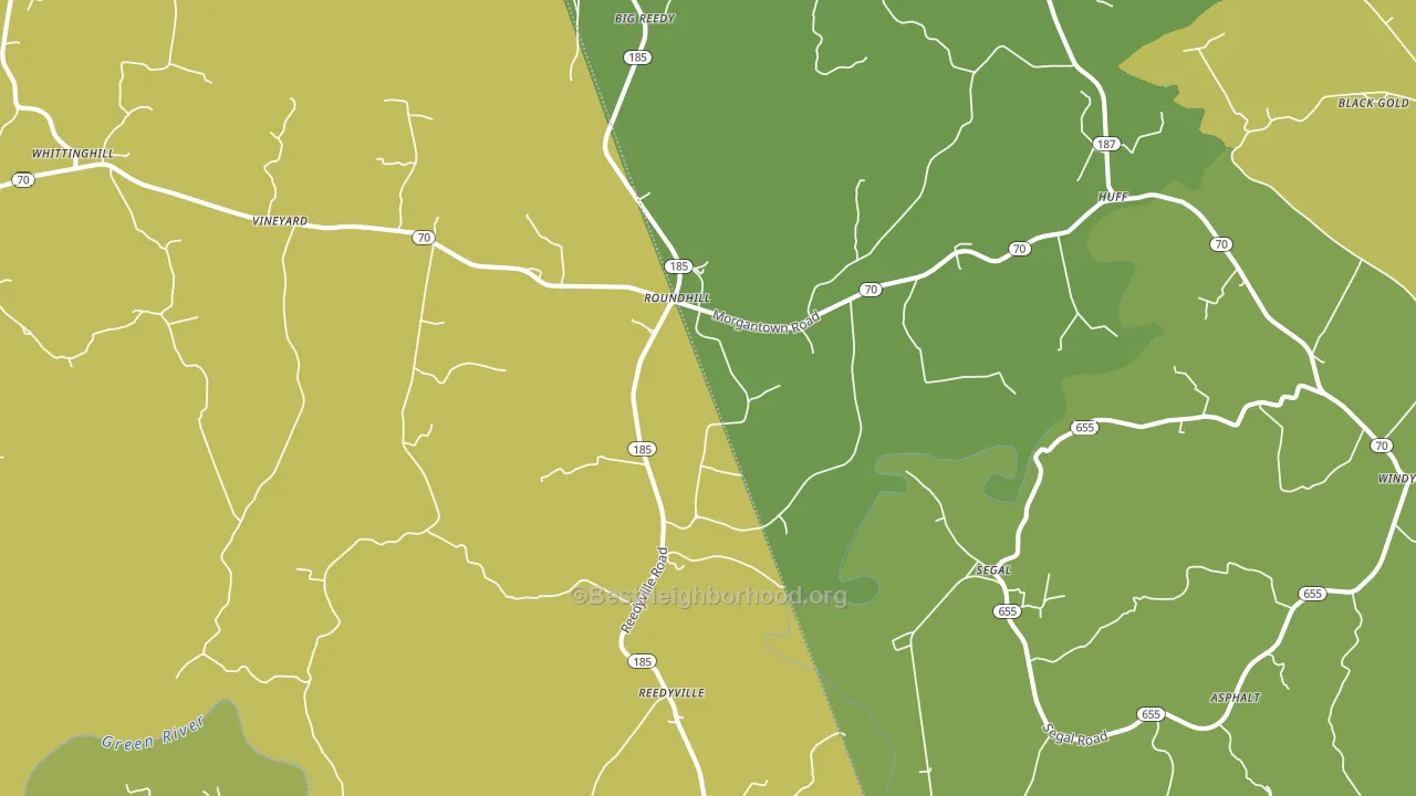 Round Hill, KY block-group voter-turnout map