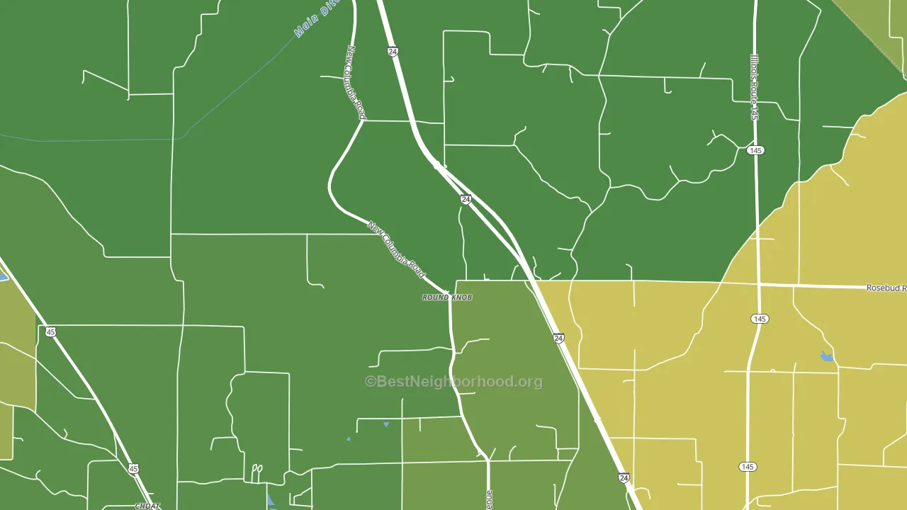 Round Knob, IL block-group voter-turnout map