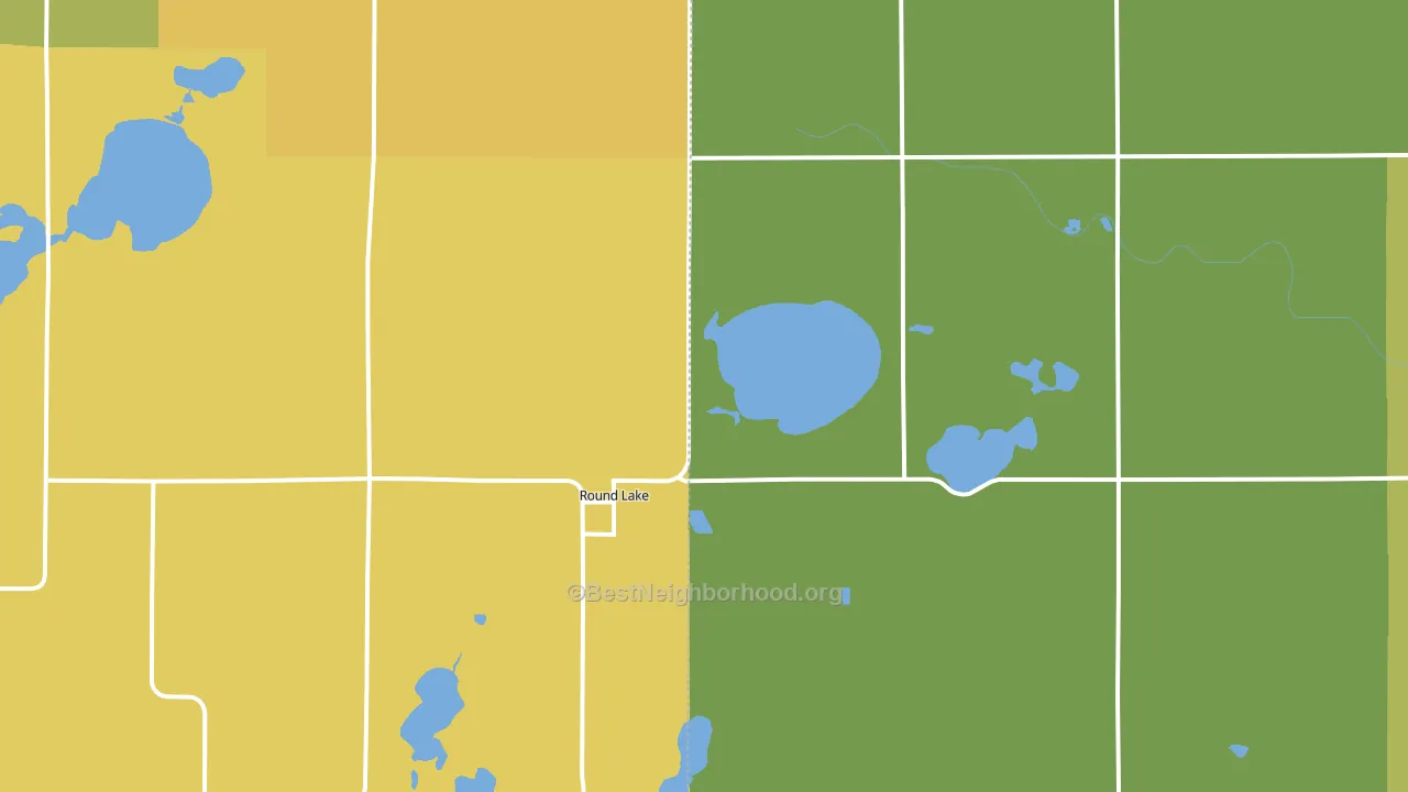 Round Lake, MN block-group voter-turnout map