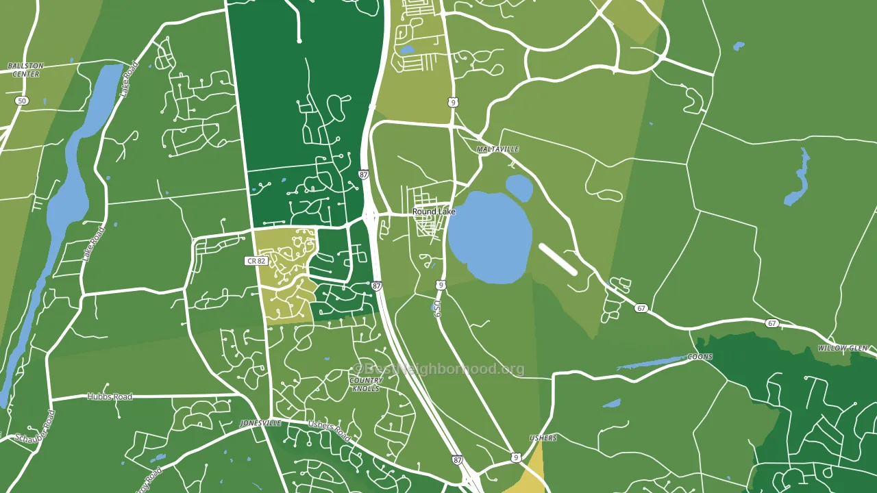 Round Lake, NY block-group voter-turnout map