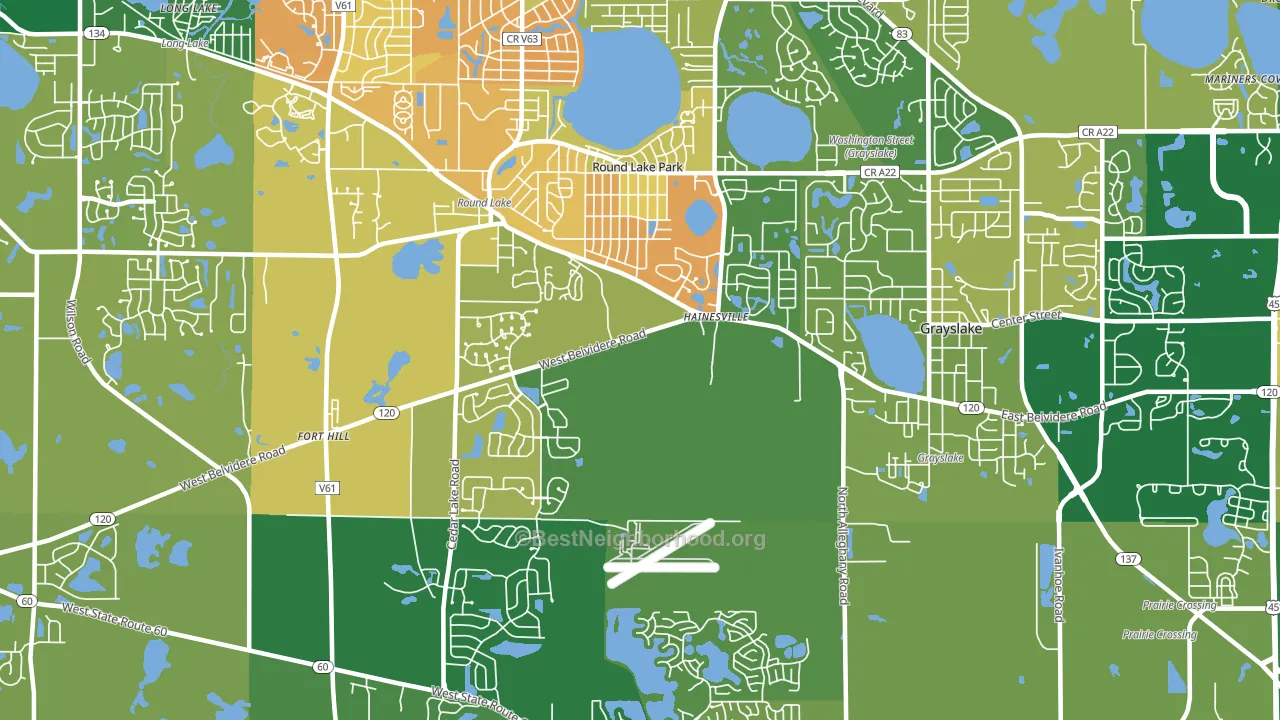 Round Lake Park, IL block-group voter-turnout map