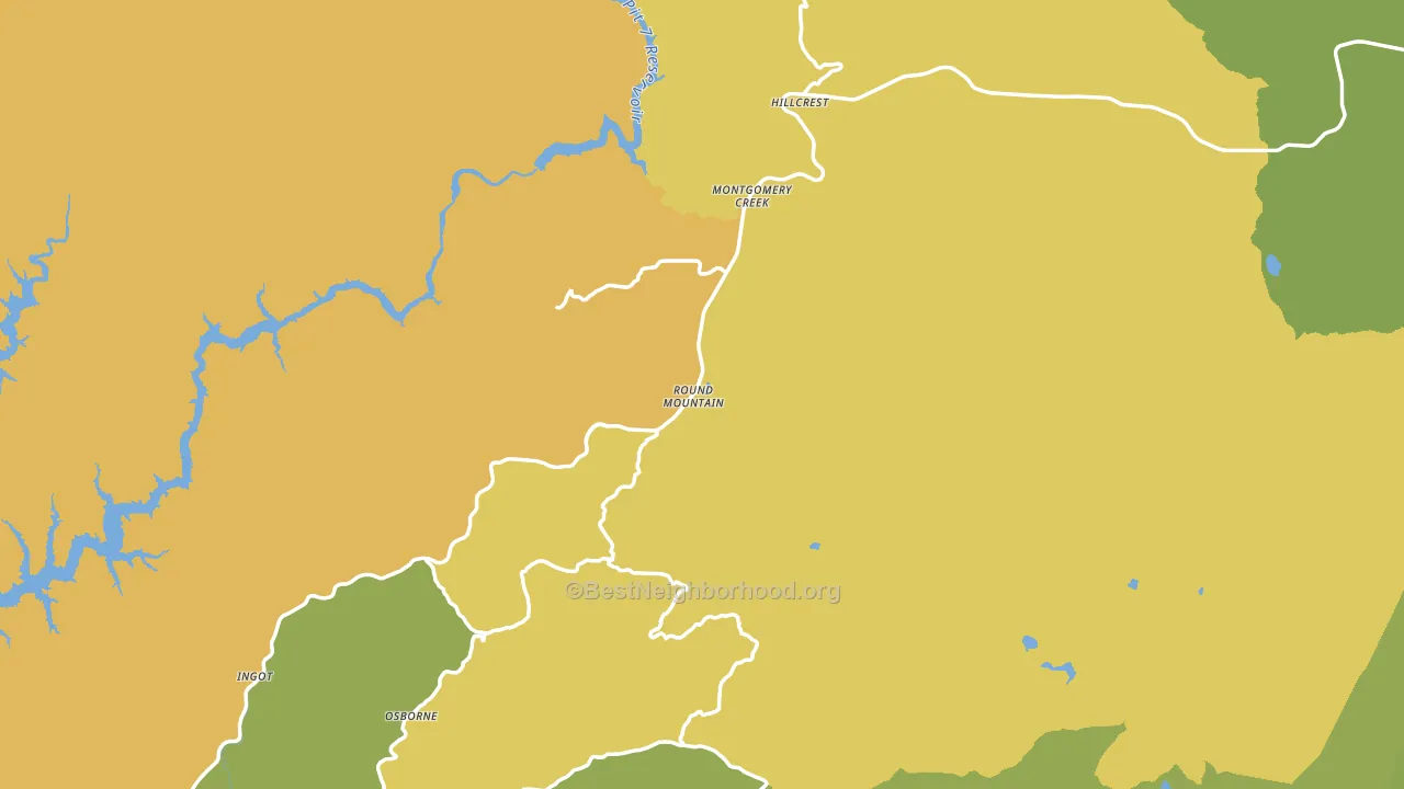 Round Mountain, CA block-group voter-turnout map