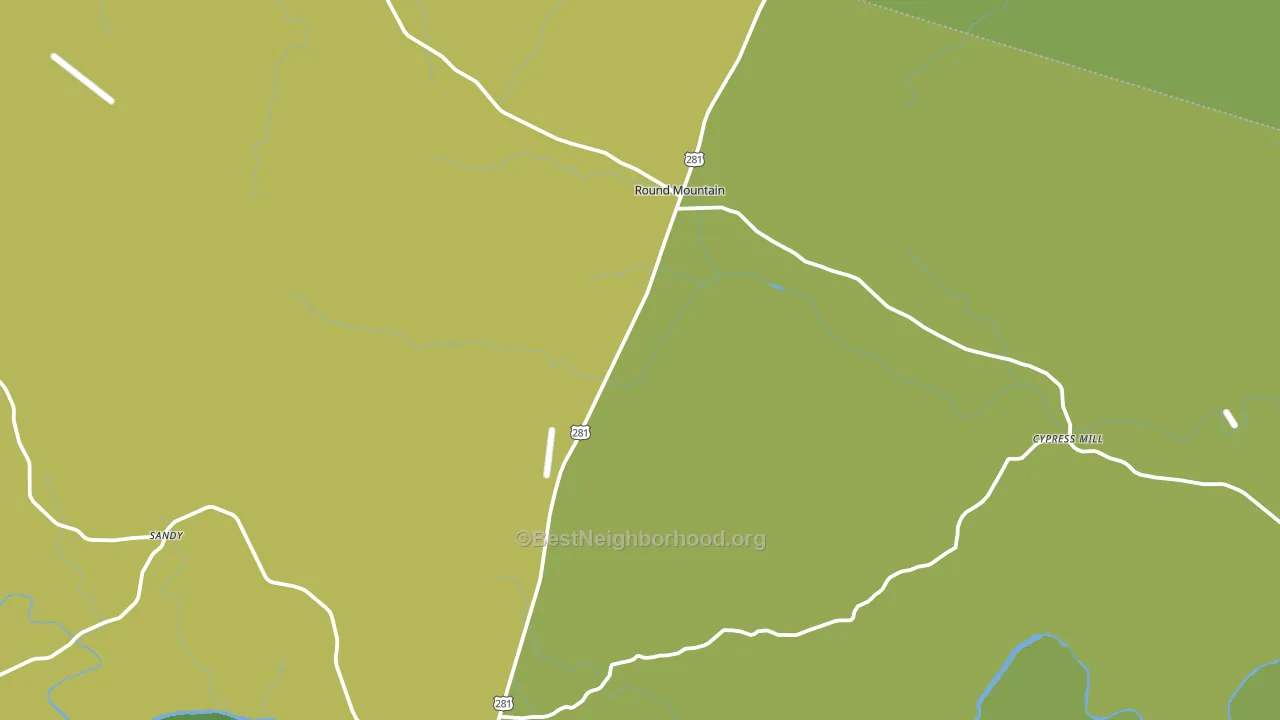 Round Mountain, TX block-group voter-turnout map
