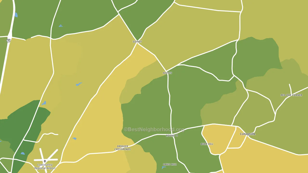 Round O, SC block-group voter-turnout map