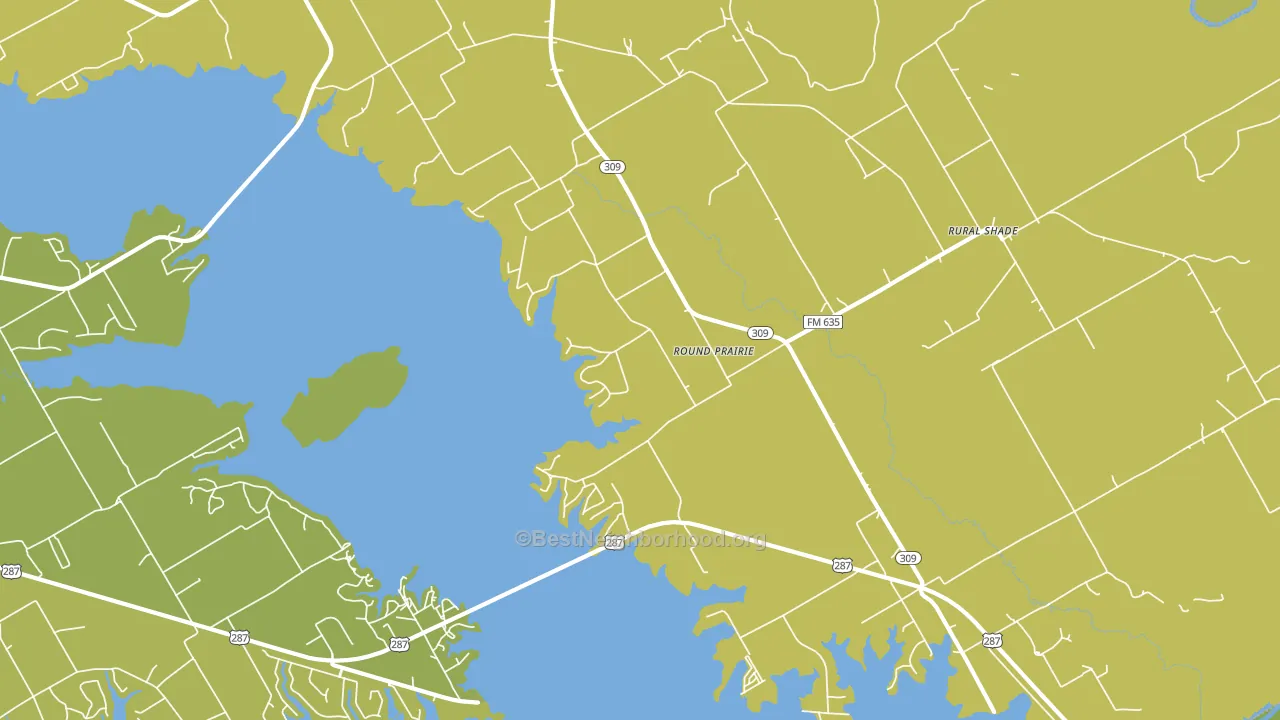 Round Prairie, TX block-group voter-turnout map
