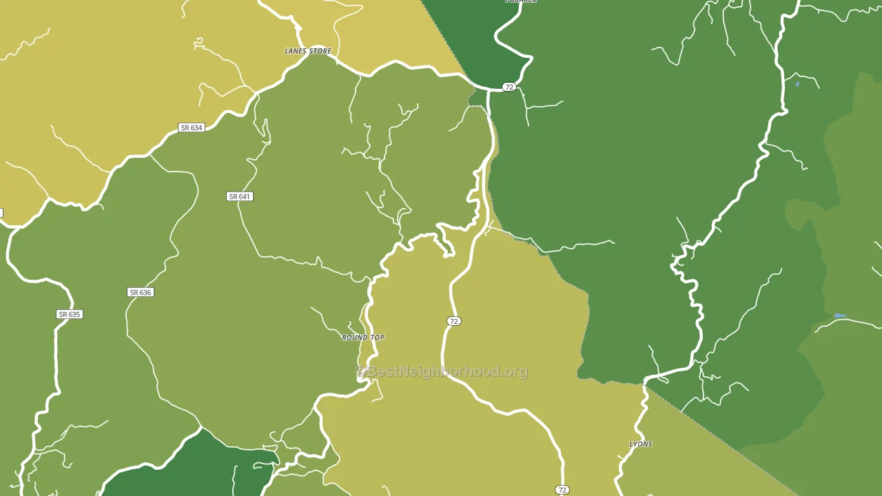 Round Top, VA block-group voter-turnout map