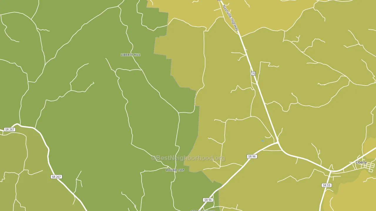 Roundtop, TN block-group voter-turnout map