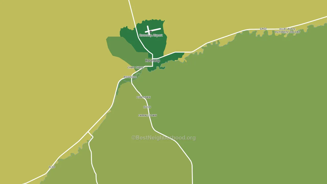 Roundup, MT block-group voter-turnout map
