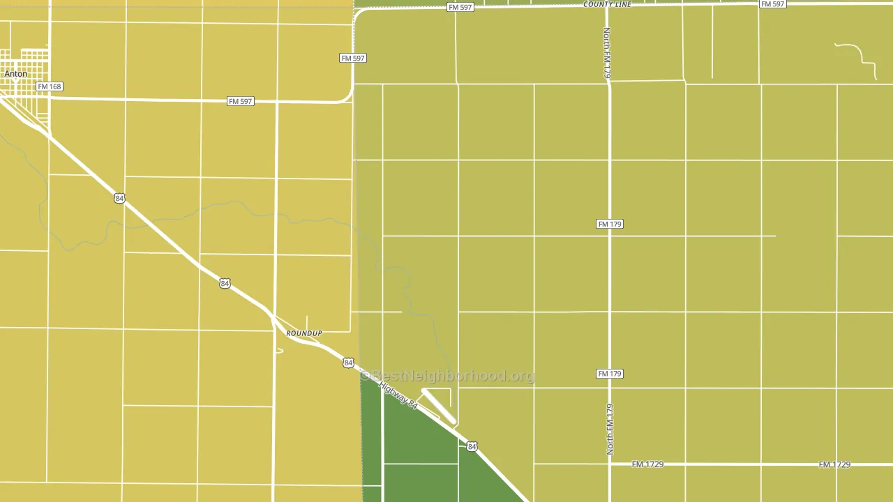 Roundup, TX block-group voter-turnout map