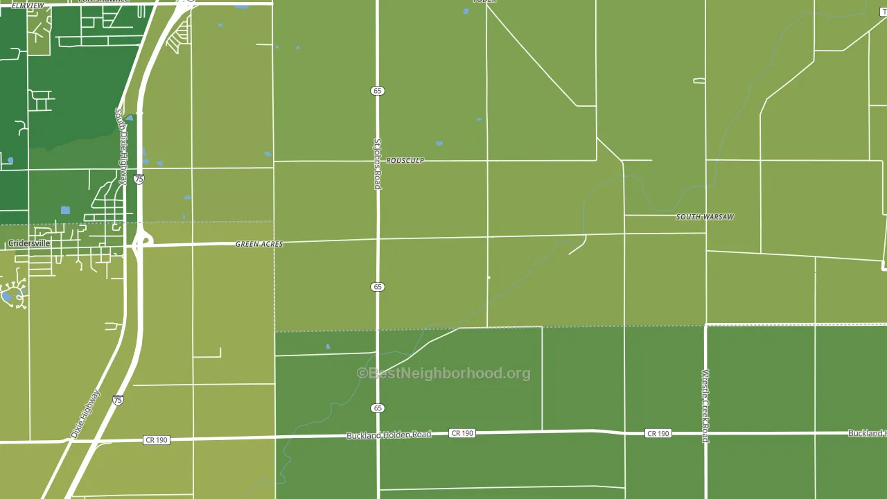 Rousculp, OH block-group voter-turnout map