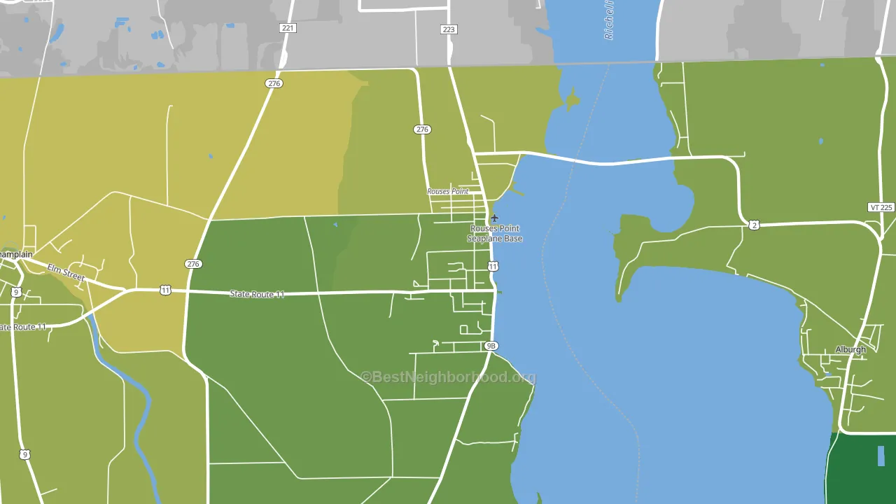 Rouses Point, NY block-group voter-turnout map
