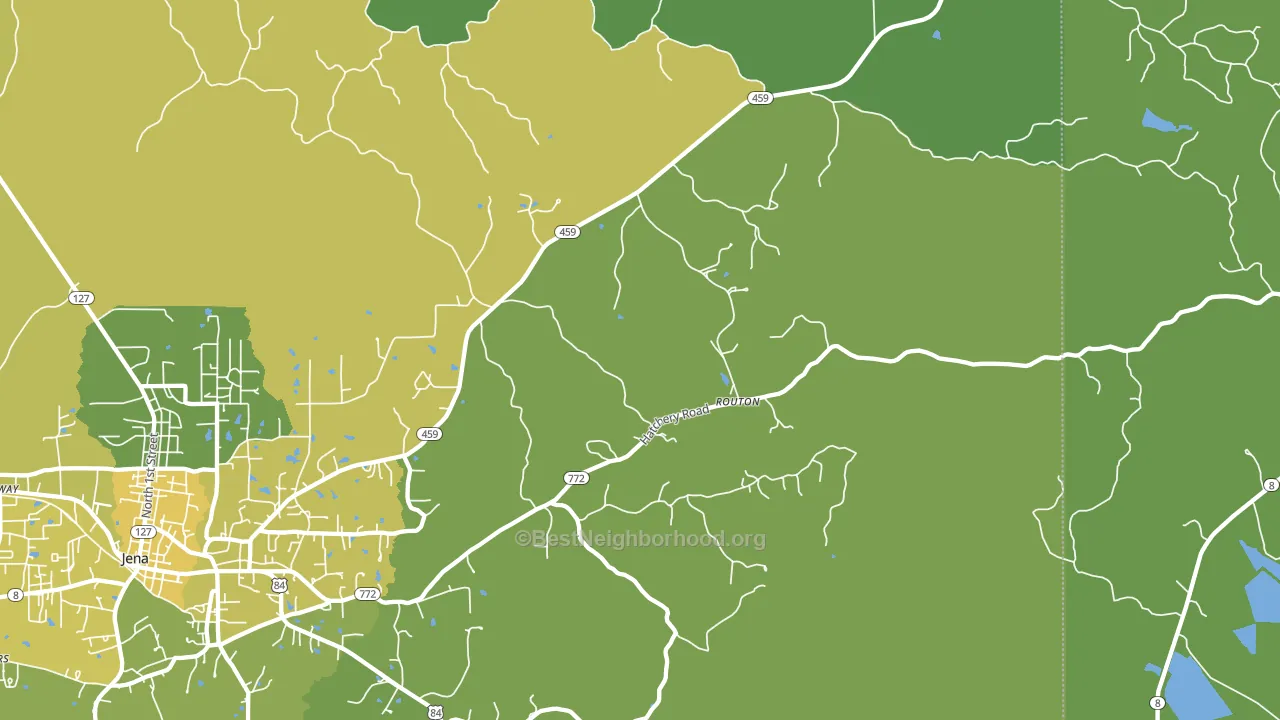 Routon, LA block-group voter-turnout map