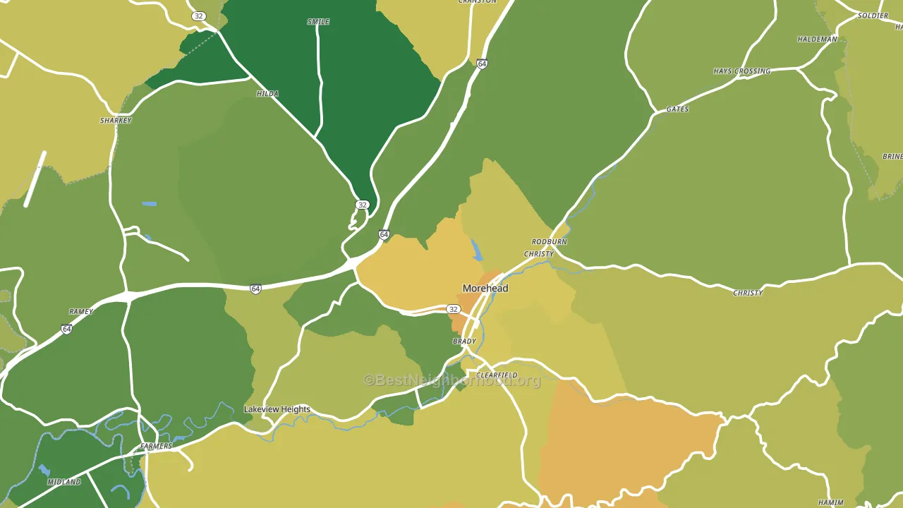 Rowan County, KY block-group voter-turnout map