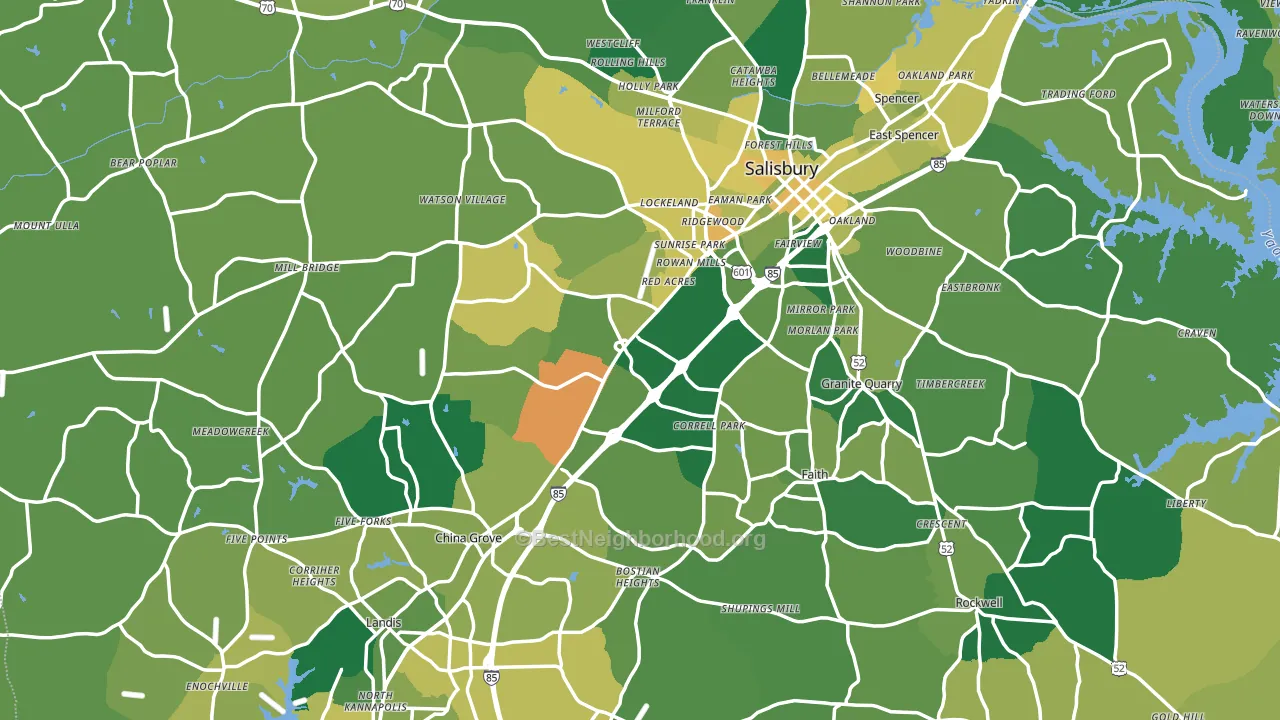 Rowan County, NC block-group voter-turnout map