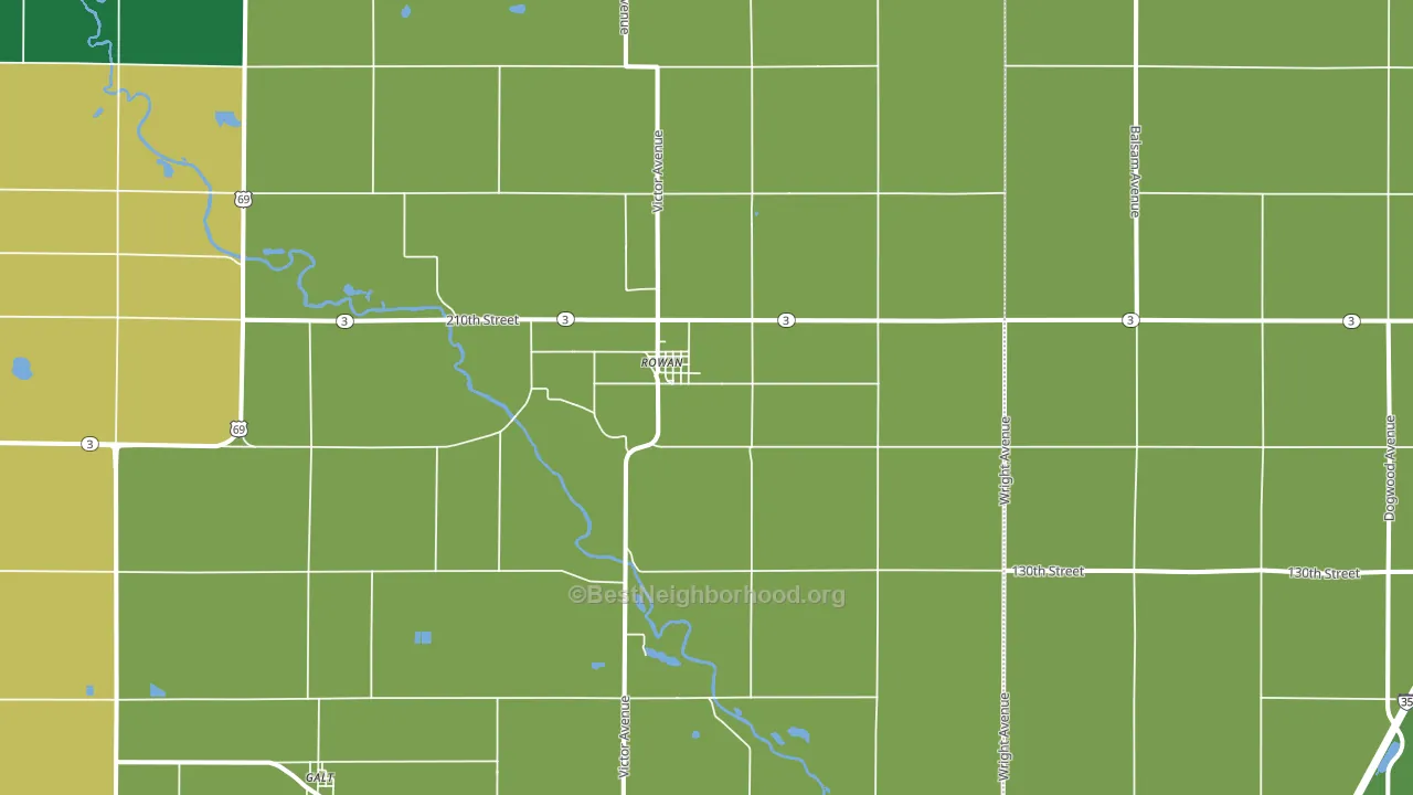 Rowan, IA block-group voter-turnout map