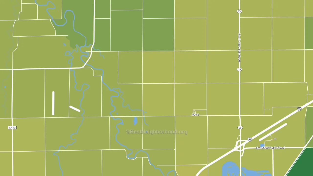 Rowe, IL block-group voter-turnout map