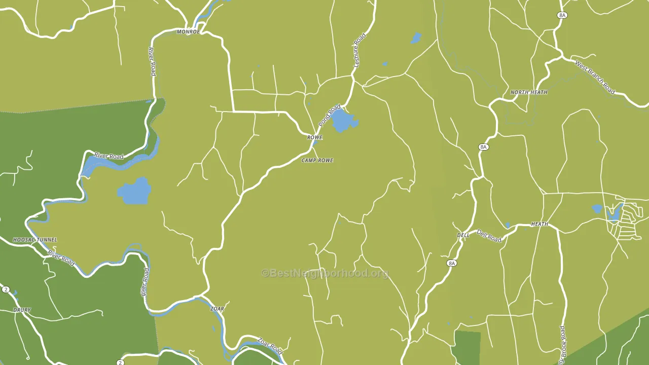Rowe, MA block-group voter-turnout map
