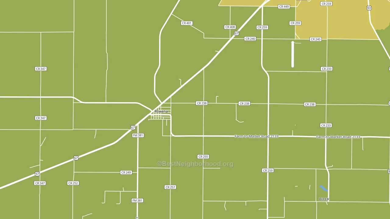 Rowena, TX block-group voter-turnout map