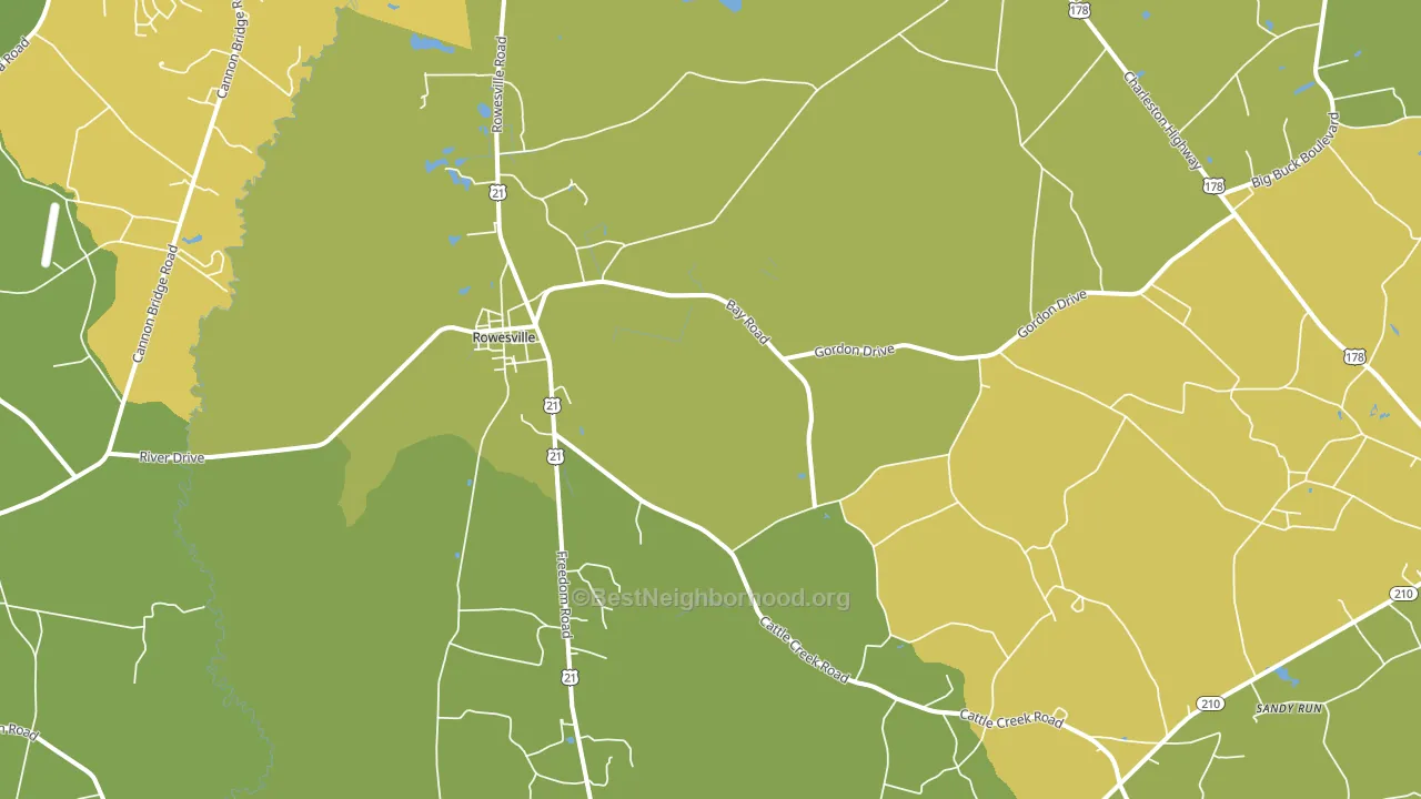 Rowesville, SC block-group voter-turnout map