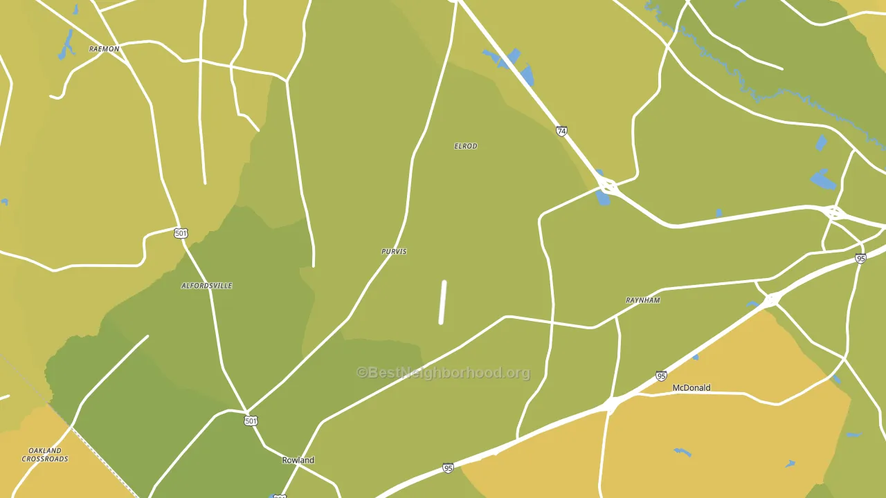 Rowland, NC block-group voter-turnout map