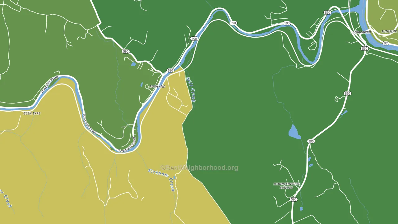 Rowland, PA block-group voter-turnout map